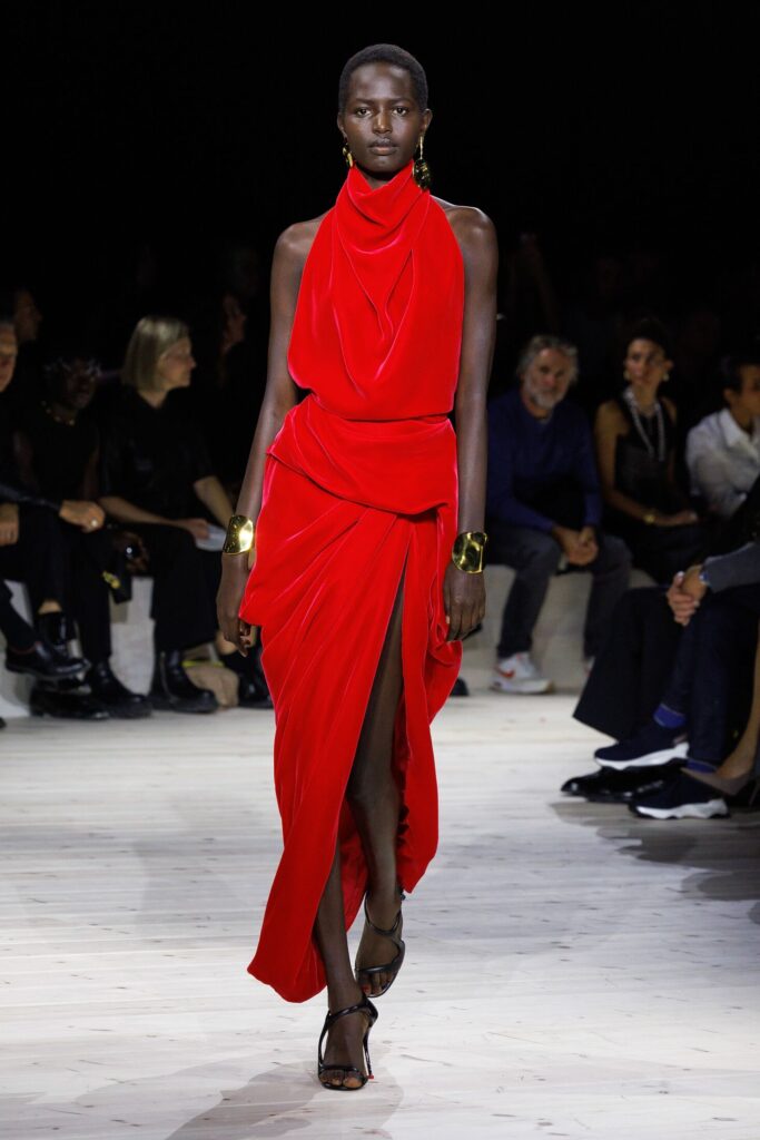 Alexander McQueen Red Monochrome Look for SS24