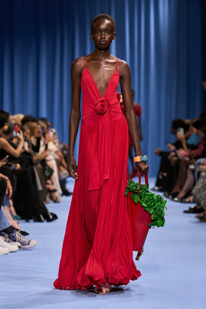 Balmain Red Monochrome Look for SS24 Show